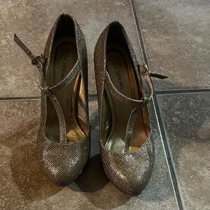 Call It Spring Shimmering Gold Heels